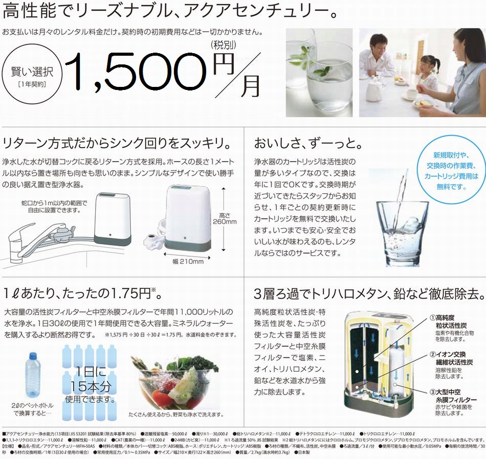 浄水器レンタル